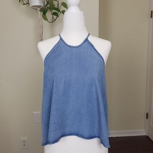 Zara Denim Crop Tank Top